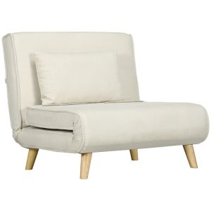 Sofá cama individual 90x78x79 cm poliéster, espuma color beige Homcom