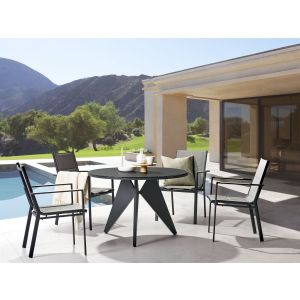 Conjunto de comedor exterior 4 plazas olmetto/busseto metal negro