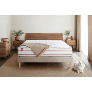 Colchón blanco con espuma viscoelástica 90 x 190