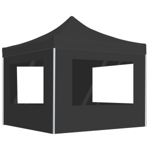 vidaXL carpa plegable profesional con paredes aluminio gris 2x2 m