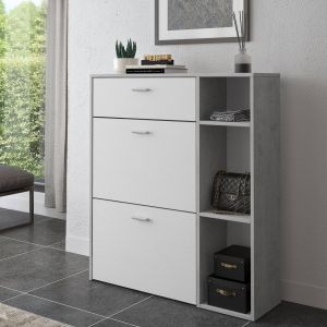 Zapatero samassi, 6 estantes, madera noble gris cemento
