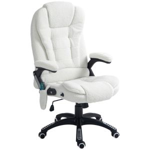 Silla de oficina poliéster blanco 67x74x116 cm
