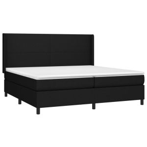 vidaXL cama box spring con colchón tela negro 200x200 cm