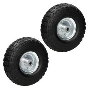 2x rueda de carretilla - llanta de acero negro