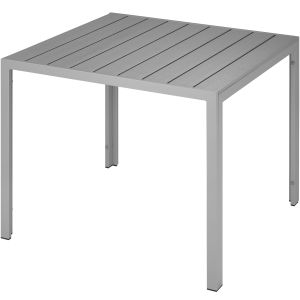 Mesa de aluminio para jardín maren con patas ajustables en altura 90x90x74,