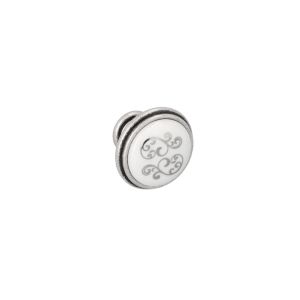 Pomo para muebles p2 en zamac y porcel diám 35mm brillante lote de 25