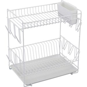 Escurreplatos 444 plastif. Blanco c/bandeja grande 88980