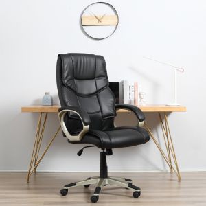 Silla de oficina metal negro giratoria altura ajustable función basculante