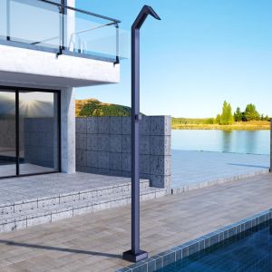 Imex - ducha piscina exterior acero s.316 azul serie niagara