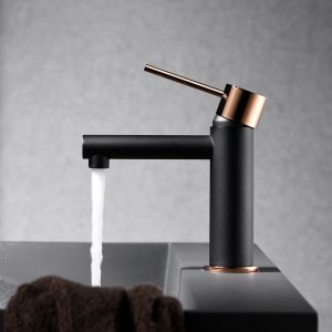 Imex - grifo monomando lavabo caño bajo negro serie milos stick