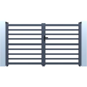 Puerta de aluminio calada "martin" - 340 x 180 cm - gris