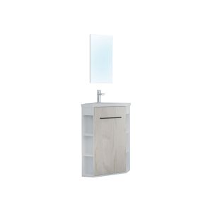 Ondee - mueble escritorio nova - versión esquinera - blanco - espejo