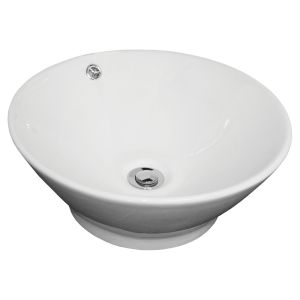 Ondee - lavabo redondo amalfi - blanco -  42,5 cm -  lavabo con rebosadero