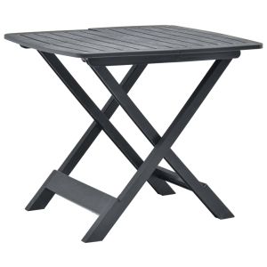 vidaXL mesa de jardín plegable de plástico gris antracita 79x72x70 cm