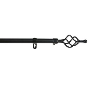 Barra de forja universal extensible y decorativa (negro, 160-310cm trenza)