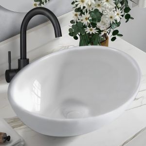 Nettlife lavabo cerámico blanco 41x33