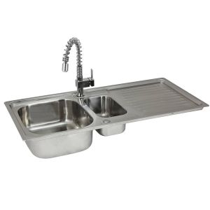 Fregadero de cocina en acero inoxidable 105cm x 50cm con grifo rainbow