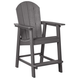 Silla de bar de jardín adirondack material sintético gris oscuro