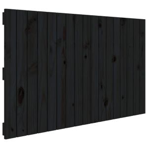 vidaXL cabecero de cama de pared madera maciza pino negro 108x3x60 cm
