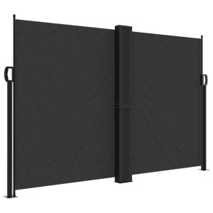 vidaXL toldo lateral retráctil negro 160x1200 cm