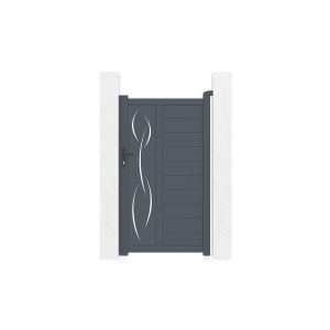 Pack puerta peatonal life 1m h.180cm + 2 postes a.190cm gris