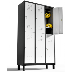 Taquillas vestuario 180cm de 6 puertas taquilla metalica (blanco y negro)