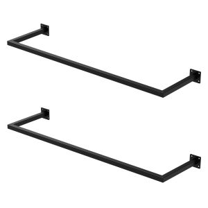 Set 2x percheros de pared 110x30cm de acero inoxidable negro
