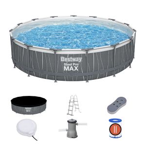 Piscina desmontable Bestway steel pro max ø457x107 cm con depuradora de car
