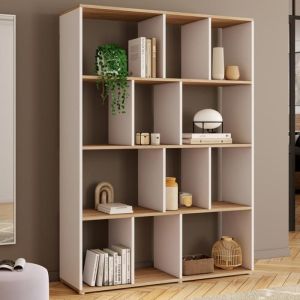 Estantería biblioteca jena - blanco efecto madera - 143 cm