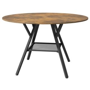 Mesa de comedor redonda marrón mdf 120 cm