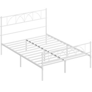 Estructura de cama 141.5x198x98 cm acero color blanco Homcom