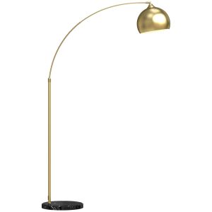 Lámpara de pie 115x35x180 cm metal, mármol color amarillo Homcom