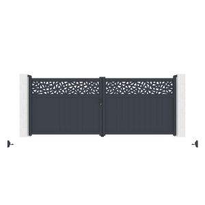Puerta batiente dolomite ruivo 4 m h160 + poste eiffel 20x20