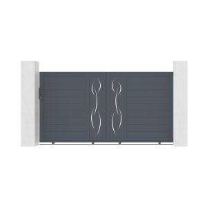 Puerta corredera 3m life alt.160cm aluminio gris + puerta + 4 postes elda