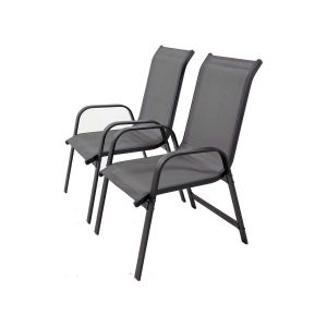 Juego de 2 sillas para jardin textileno "porto"- phoenix - gris oscuro