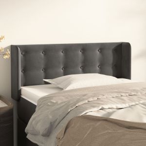 Cabecero de terciopelo gris oscuro 103x16x78/88 cm eso9446