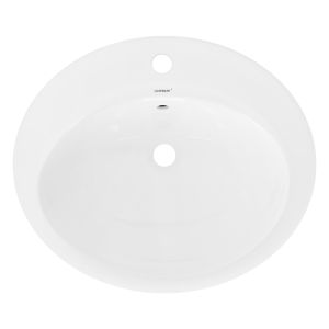 Lavabo de cerámica con juego de desagüe con reborsadero 570x195x485mm