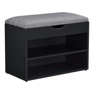 Banco de zapato gentofte 46 x 60 x 30 cm para 4 pares aglomerado negro
