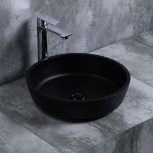 Lavabo de sobreponer cilin cristal 42x12,5x42 cm negro