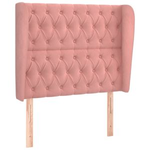 vidaXL cabecero con orejas de terciopelo rosa 103x23x118/128 cm