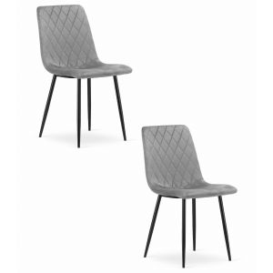 Silla valora turin de terciopelo gris claro para salón (x2)