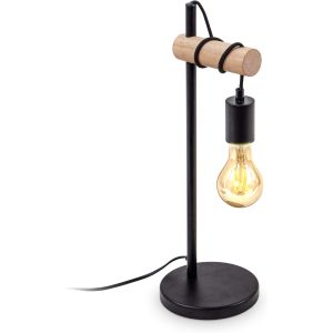 Aigostar lámpara mesa retro E27, industrial metal, negro/dorado