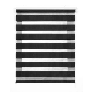 Estor noche y día, estor enrollable con doble tejido gris, 140 x 250cm
