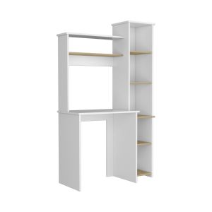 Mesa de escritorio heinrich con estantes blanco /  duna