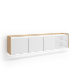 Mueble tv, 207x35x50cm, colgado, suspendido, LED rf4831