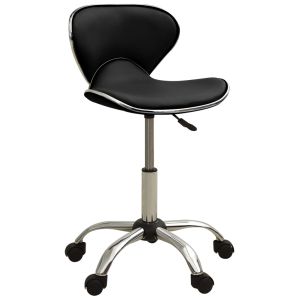 Silla de oficina/estudio/computadora de piel sintética negra 02_0024041