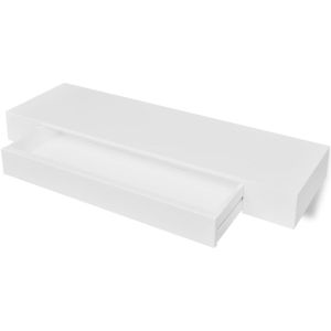 Estantería de pared de diseño de mdf blanco con