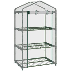 Invernadero de jardín 69x49x125 cm metal, PVC transparente Outsunny