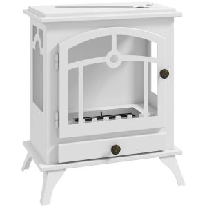 Chimenea de etanol 45x28x54 cm acero, acero inoxidable color blanco Homcom