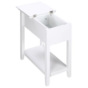 Mesa auxiliar 60.5x32.5x70 cm mdf color blanco Homcom